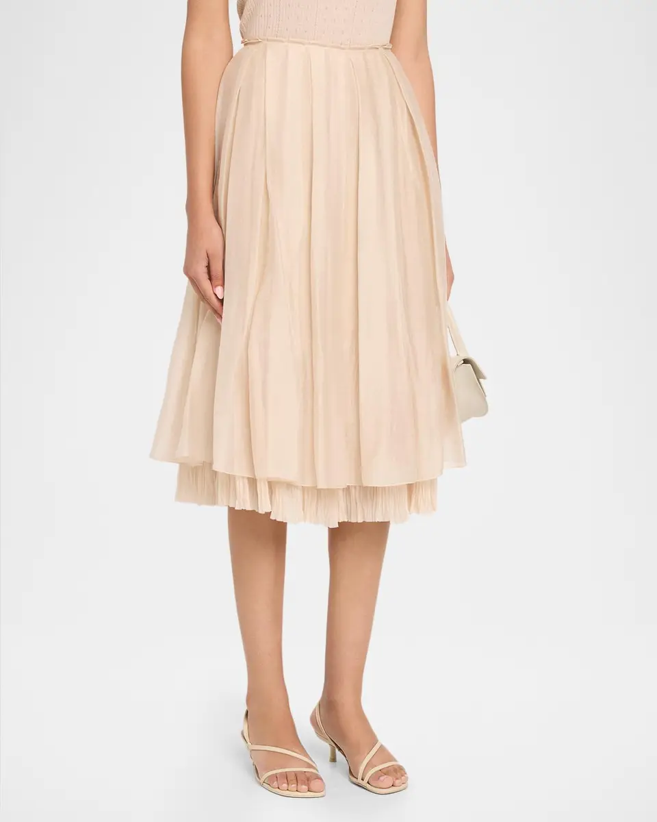 Vince Pleated Layered Skirt | Thumbnail 4 Vince Pleated Layered Skirt | Thumbnail 4