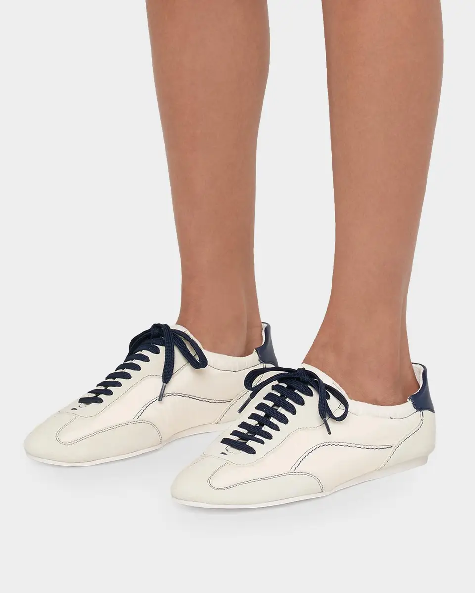 Simkhai Georgie Nylon and Suede Low-Top Sneakers | Thumbnail 2