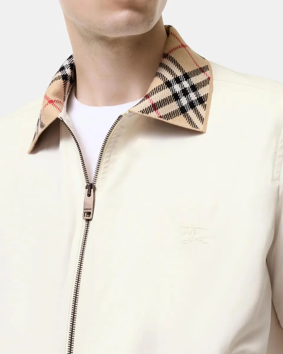 Burberry Men's Hayfield Cotton Check-Collar Bomber Jacket | Thumbnail 4