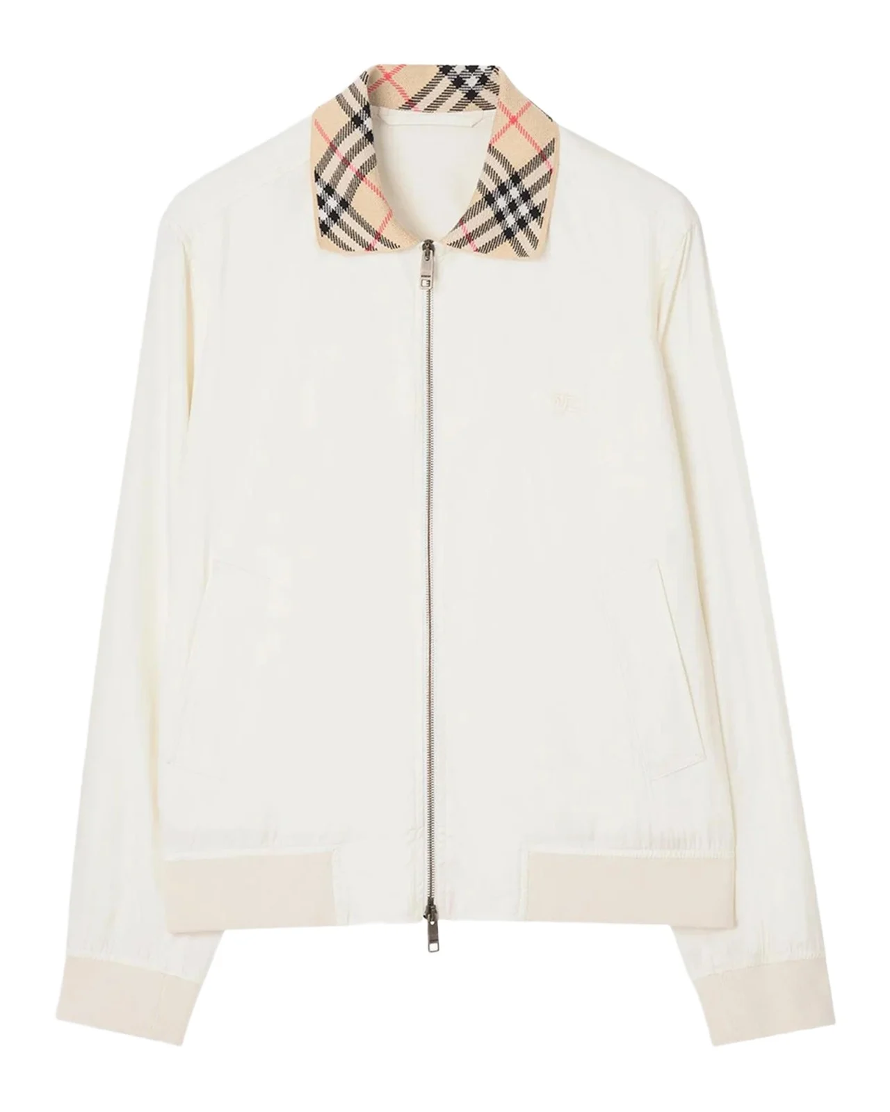 Men's Hayfield Cotton Check-Collar Bomber Jacket Men's Hayfield Cotton Check-Collar Bomber Jacket