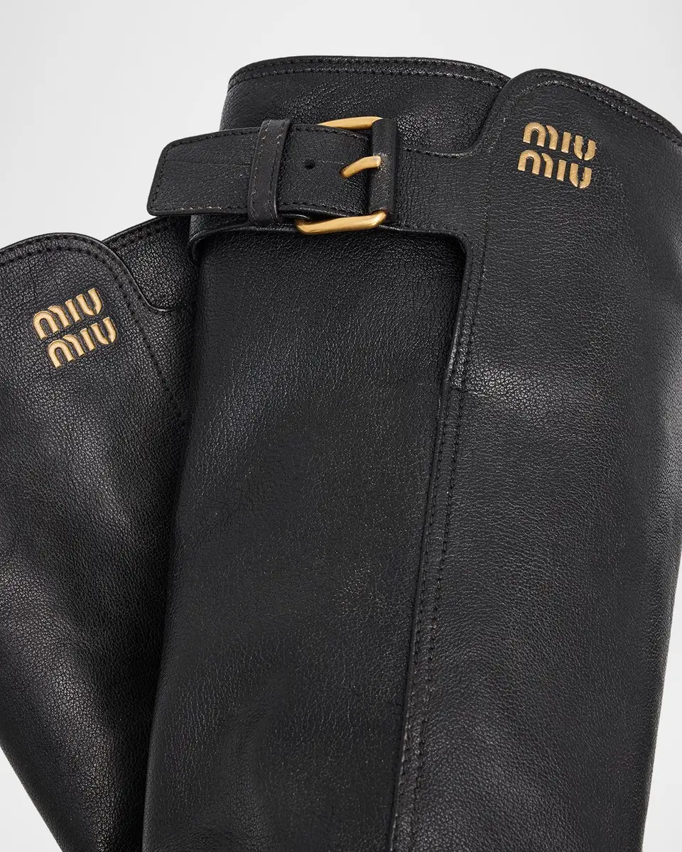 Miu Miu 55mm Leather Knee-High Lug-Sole Boots | Thumbnail 5