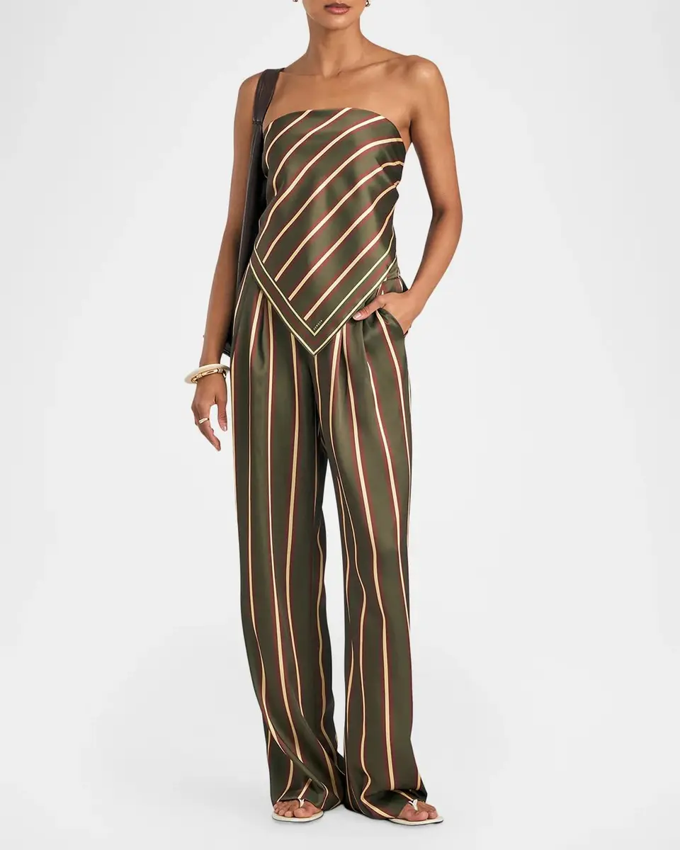 SEROYA Marlowe Striped Satin Pants | Thumbnail 2