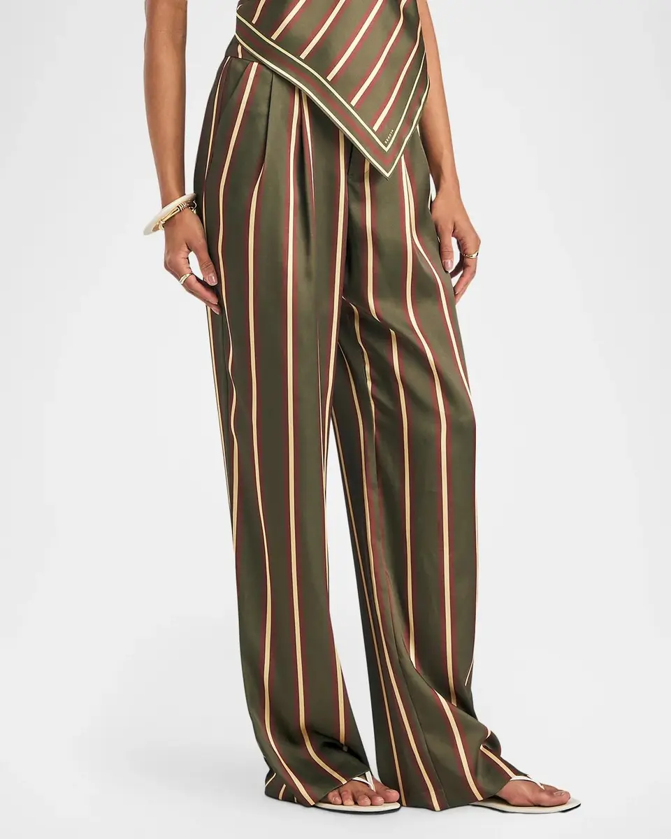 SEROYA Marlowe Striped Satin Pants | Thumbnail 4
