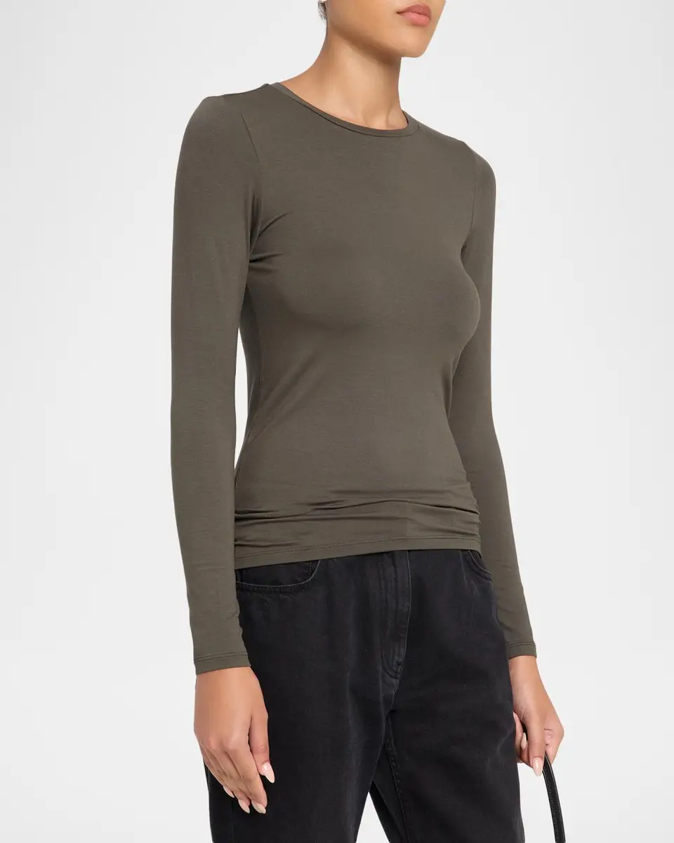 MAJESTIC FILATURES Soft Touch Flat-Edge Long-Sleeve Crewneck Top | Thumbnail 4 MAJESTIC FILATURES Soft Touch Flat-Edge Long-Sleeve Crewneck Top | Thumbnail 4