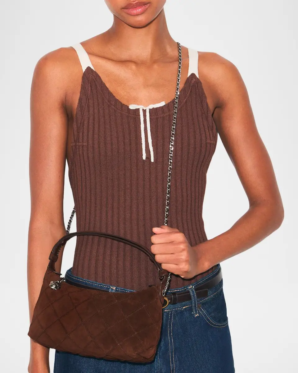 Tory Burch Fleming Quilted Suede Pochette | Thumbnail 2 Tory Burch Fleming Quilted Suede Pochette | Thumbnail 2