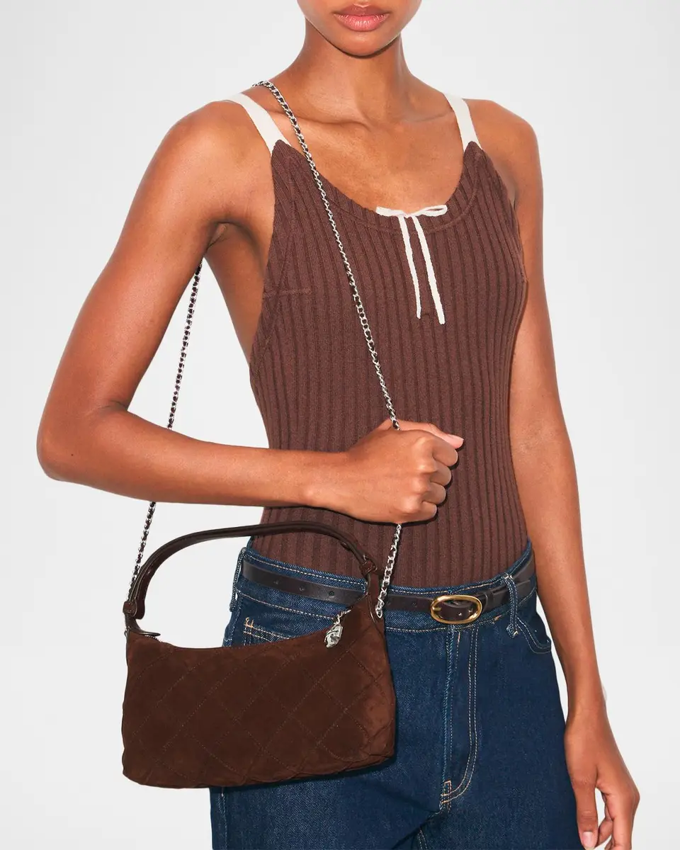 Tory Burch Fleming Quilted Suede Pochette | Thumbnail 5 Tory Burch Fleming Quilted Suede Pochette | Thumbnail 5