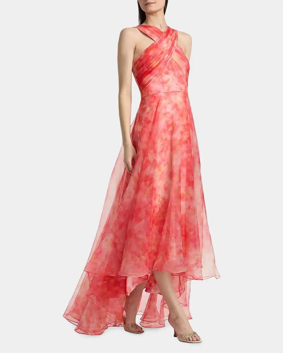 THEIA Athena High-Low Organza Halter Gown | Thumbnail 2 THEIA Athena High-Low Organza Halter Gown | Thumbnail 2