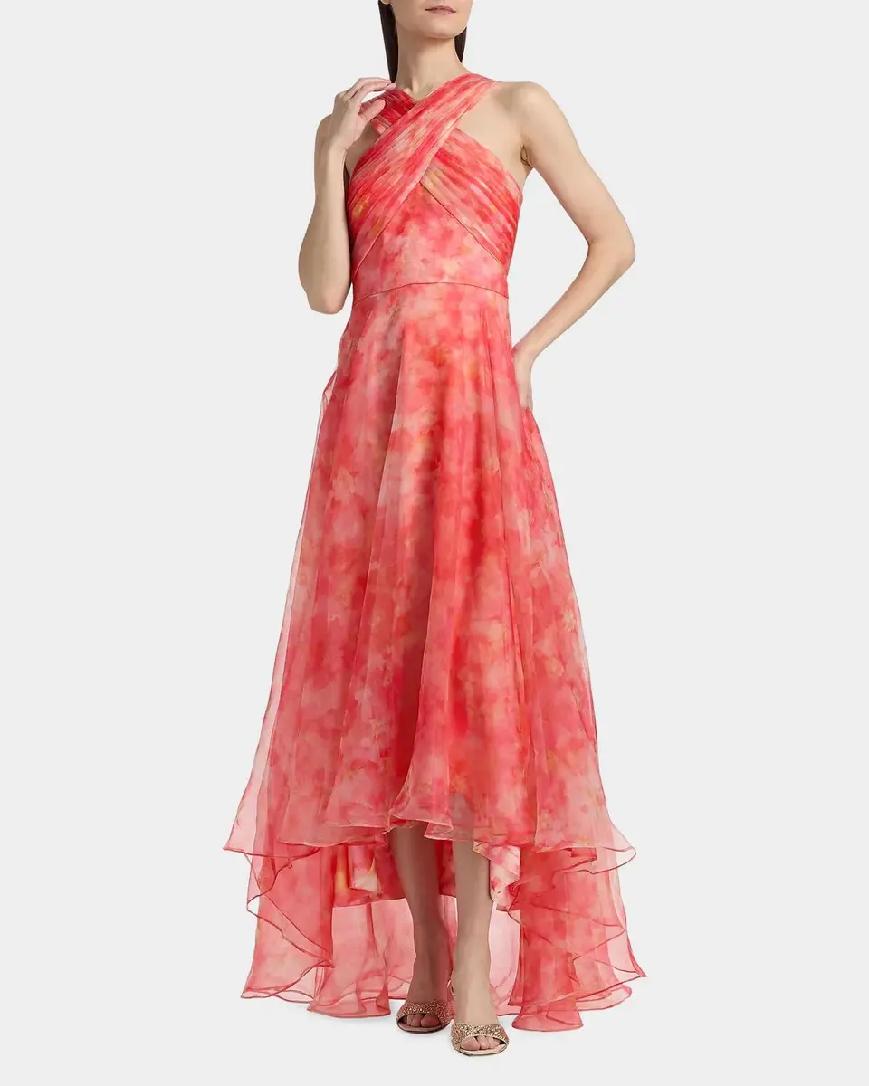 THEIA Athena High-Low Organza Halter Gown | Thumbnail 4 THEIA Athena High-Low Organza Halter Gown | Thumbnail 4