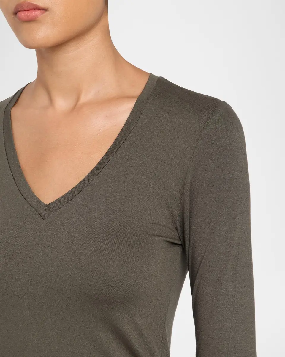MAJESTIC FILATURES Flat Edge V-Neck Long-Sleeve Tee | Thumbnail 5 MAJESTIC FILATURES Flat Edge V-Neck Long-Sleeve Tee | Thumbnail 5