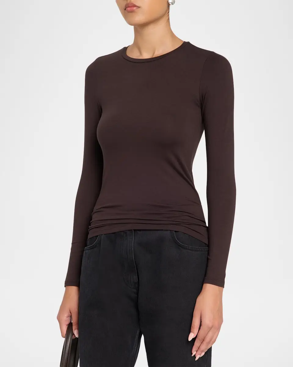 MAJESTIC FILATURES Soft Touch Flat-Edge Long-Sleeve Crewneck Top | Thumbnail 4 MAJESTIC FILATURES Soft Touch Flat-Edge Long-Sleeve Crewneck Top | Thumbnail 4