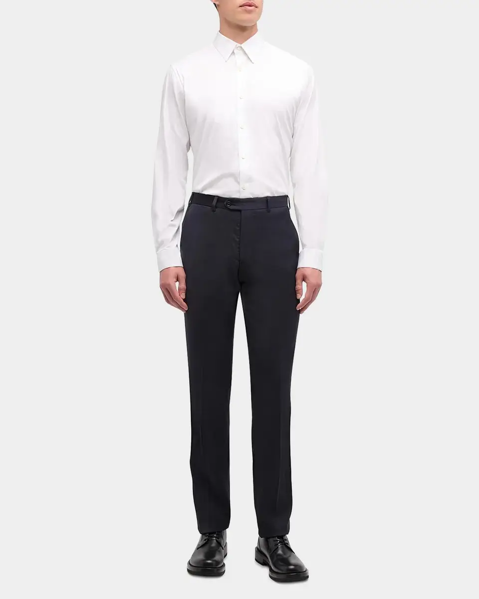 Emporio Armani Basic Flat-Front Wool Trousers | Thumbnail 2 Emporio Armani Basic Flat-Front Wool Trousers | Thumbnail 2