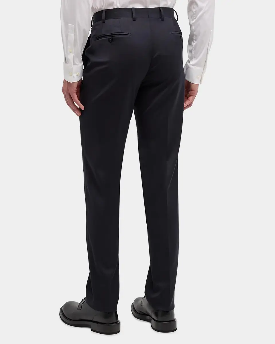 Emporio Armani Basic Flat-Front Wool Trousers | Thumbnail 3 Emporio Armani Basic Flat-Front Wool Trousers | Thumbnail 3