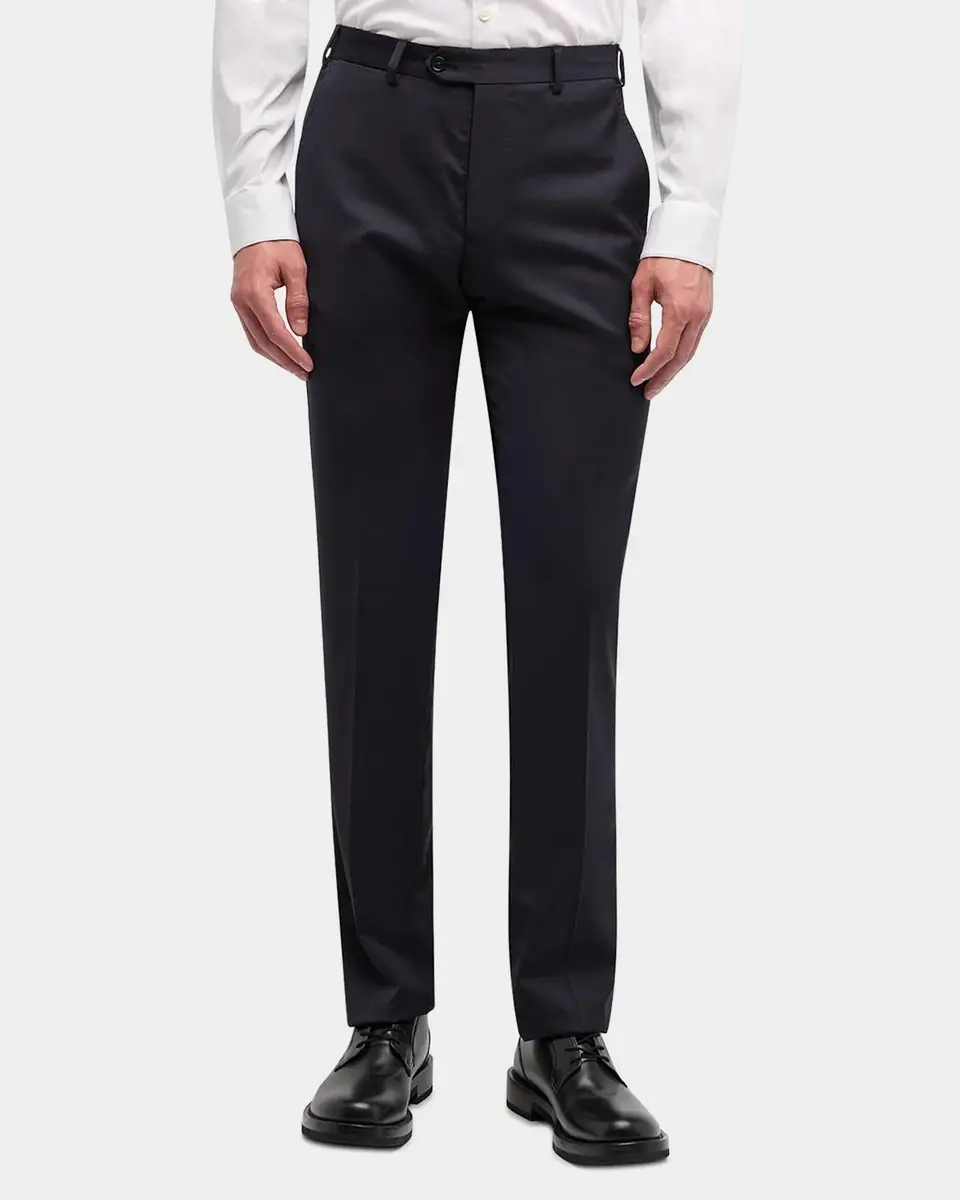 Emporio Armani Basic Flat-Front Wool Trousers | Thumbnail 4 Emporio Armani Basic Flat-Front Wool Trousers | Thumbnail 4