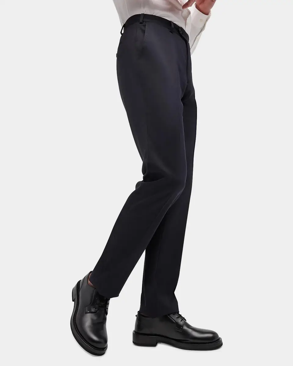 Emporio Armani Basic Flat-Front Wool Trousers | Thumbnail 6 Emporio Armani Basic Flat-Front Wool Trousers | Thumbnail 6