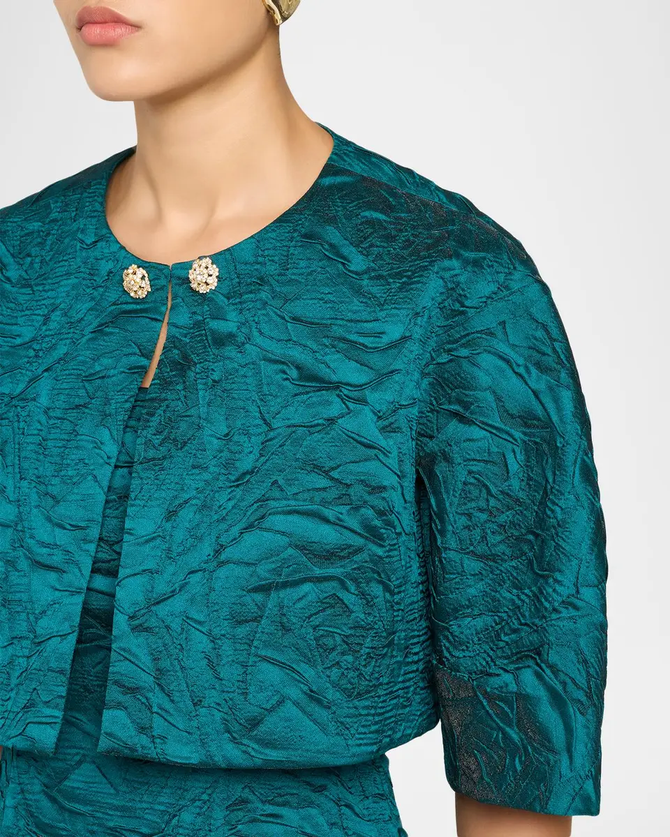 Rickie Freeman for Teri Jon Jacquard Embossed Cropped Bolero Jacket | Thumbnail 5 Rickie Freeman for Teri Jon Jacquard Embossed Cropped Bolero Jacket | Thumbnail 5