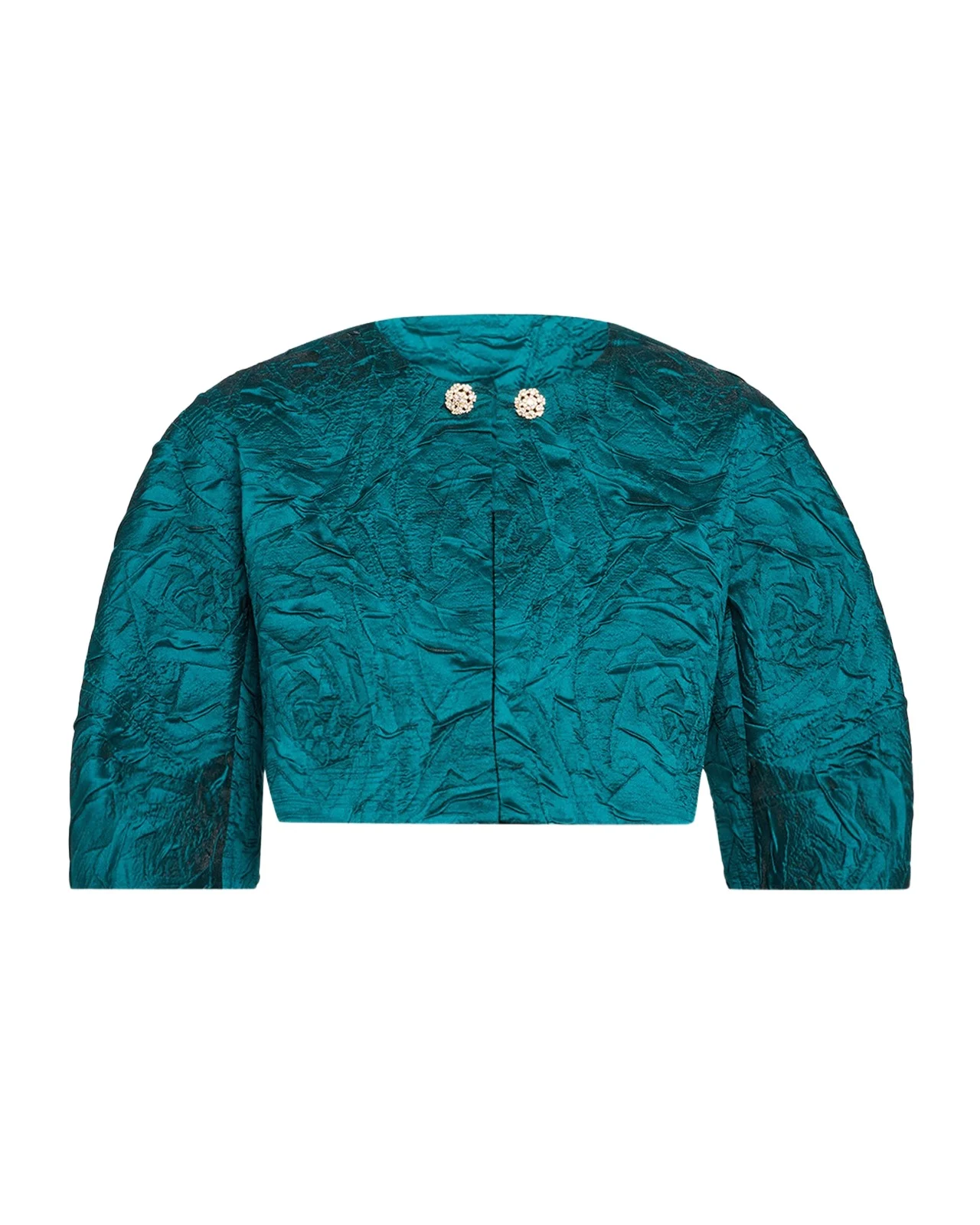 Jacquard Embossed Cropped Bolero Jacket Jacquard Embossed Cropped Bolero Jacket