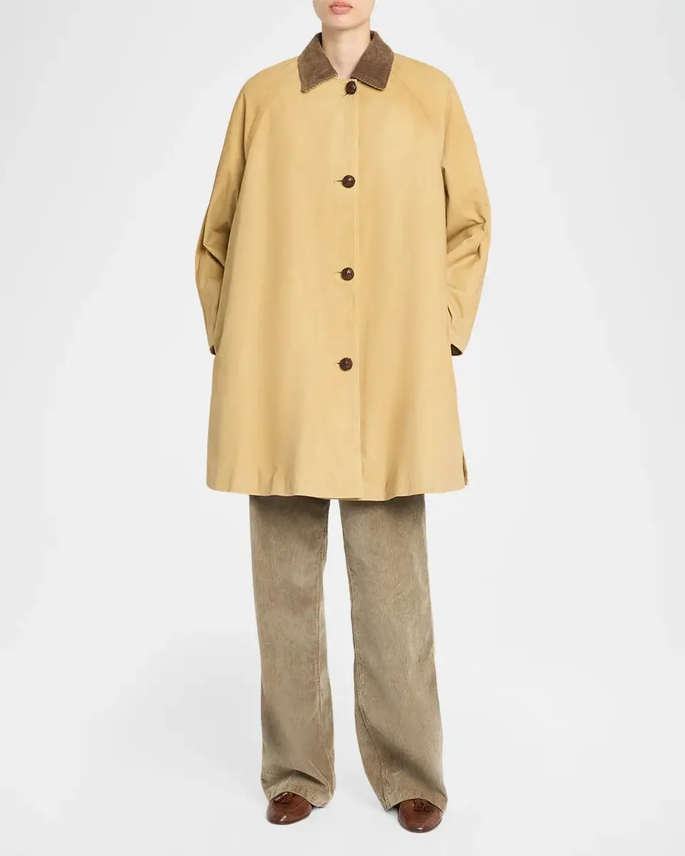 The Row Ina Corduroy Collar Single-Breasted Car Coat | Thumbnail 2