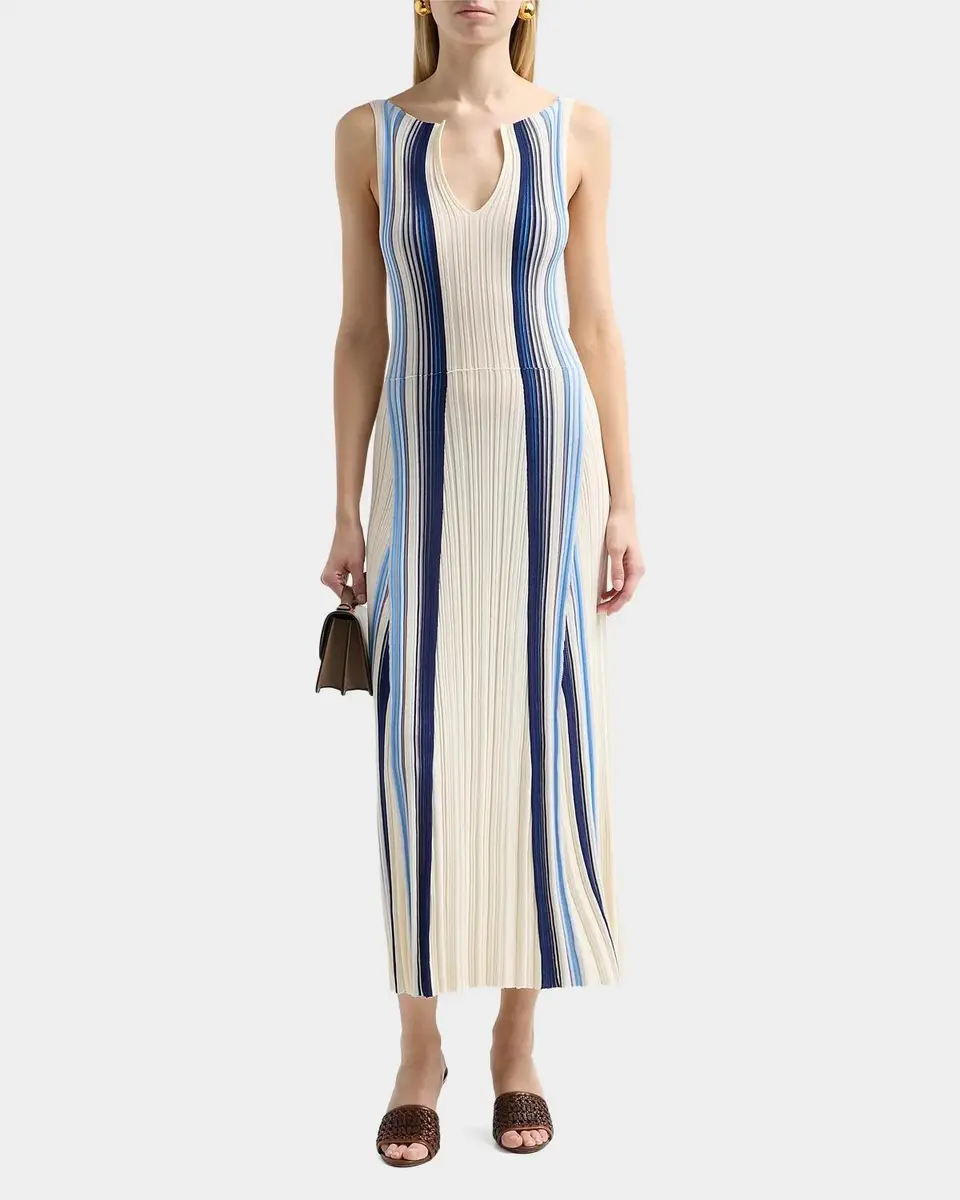 Theory Textured Stripe Midi Dress | Thumbnail 2 Theory Textured Stripe Midi Dress | Thumbnail 2