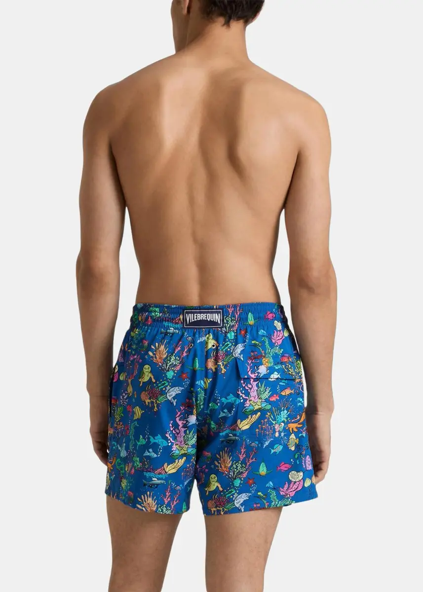 Vilebrequin Men's Stretch Aquarium-Print Swim Trunks | Thumbnail 3 Vilebrequin Men's Stretch Aquarium-Print Swim Trunks | Thumbnail 3