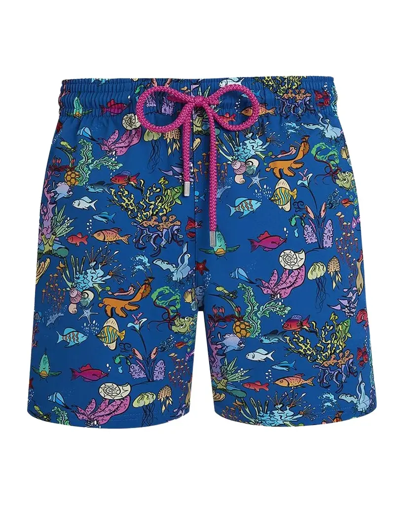 Vilebrequin Men's Stretch Aquarium-Print Swim Trunks | Image 1 Vilebrequin Men's Stretch Aquarium-Print Swim Trunks | Image 1