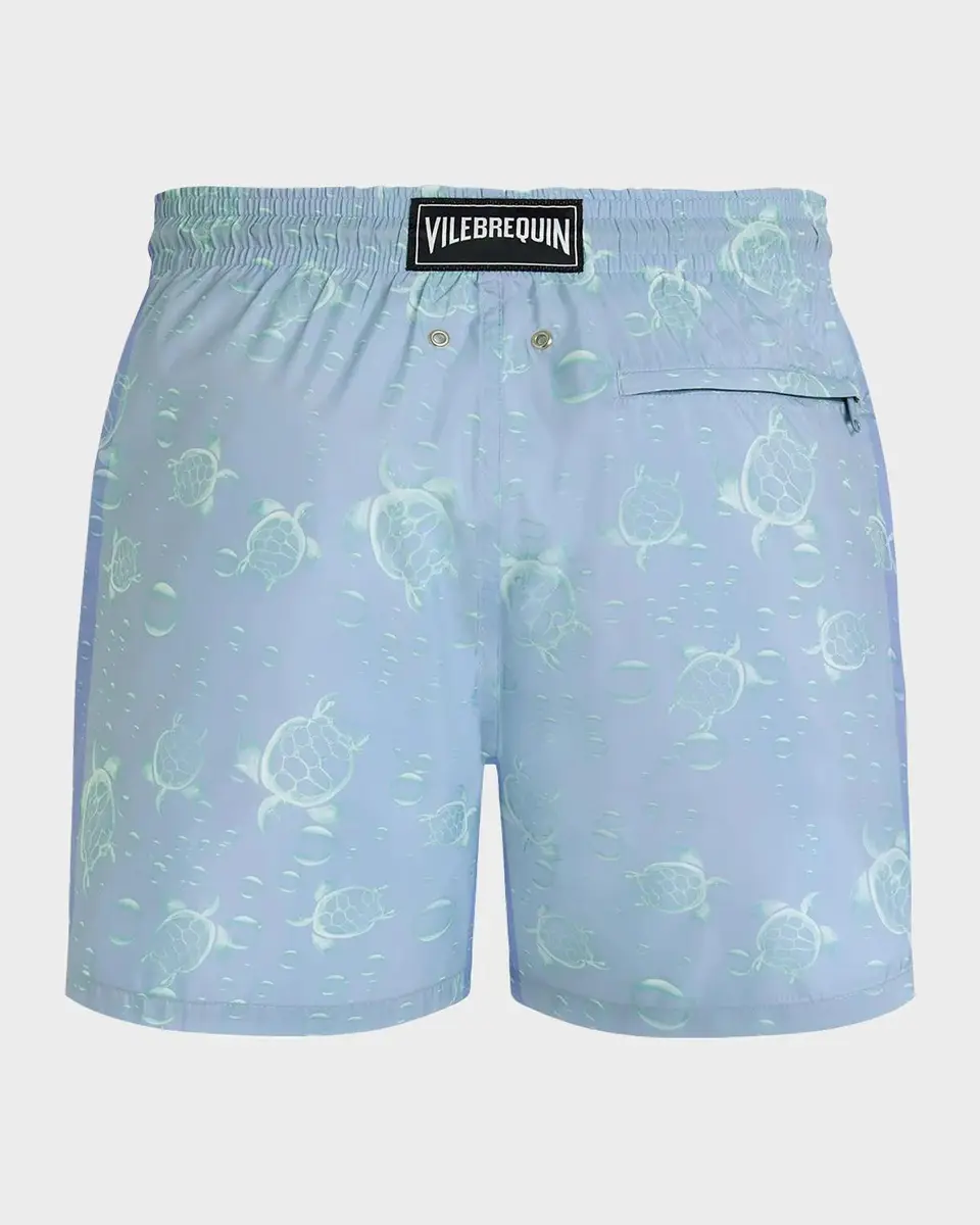 Vilebrequin Men's Bubbles and Turtles Packable Swim Trunks | Thumbnail 4