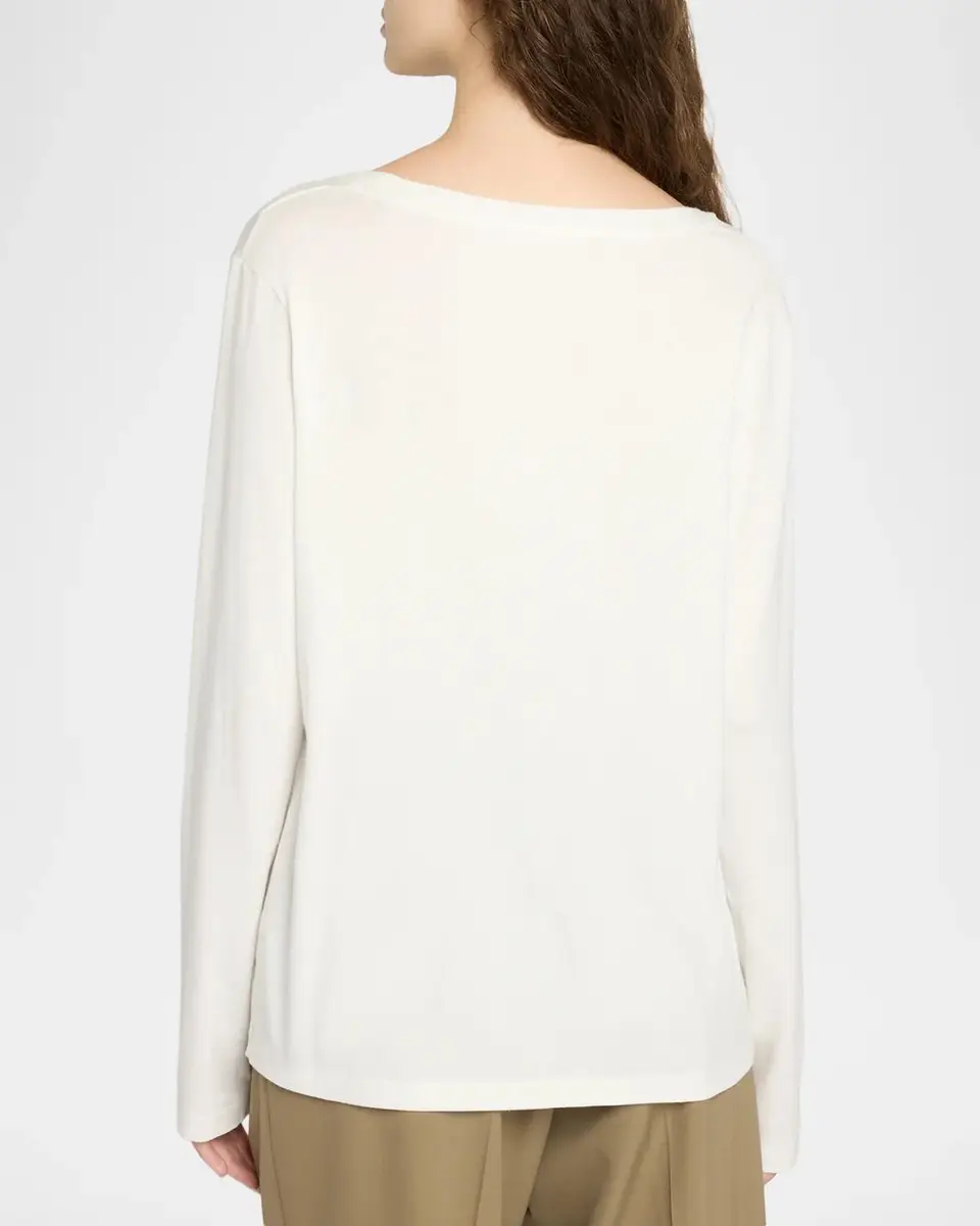 The Row Kalto Scoop-Neck Cotton Jersey Long-Sleeve T-Shirt | Thumbnail 3 The Row Kalto Scoop-Neck Cotton Jersey Long-Sleeve T-Shirt | Thumbnail 3