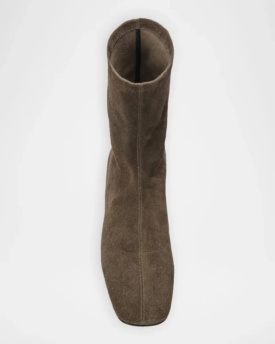 The Row Cindy Stretch Suede Flat Ankle Boots | Thumbnail 2