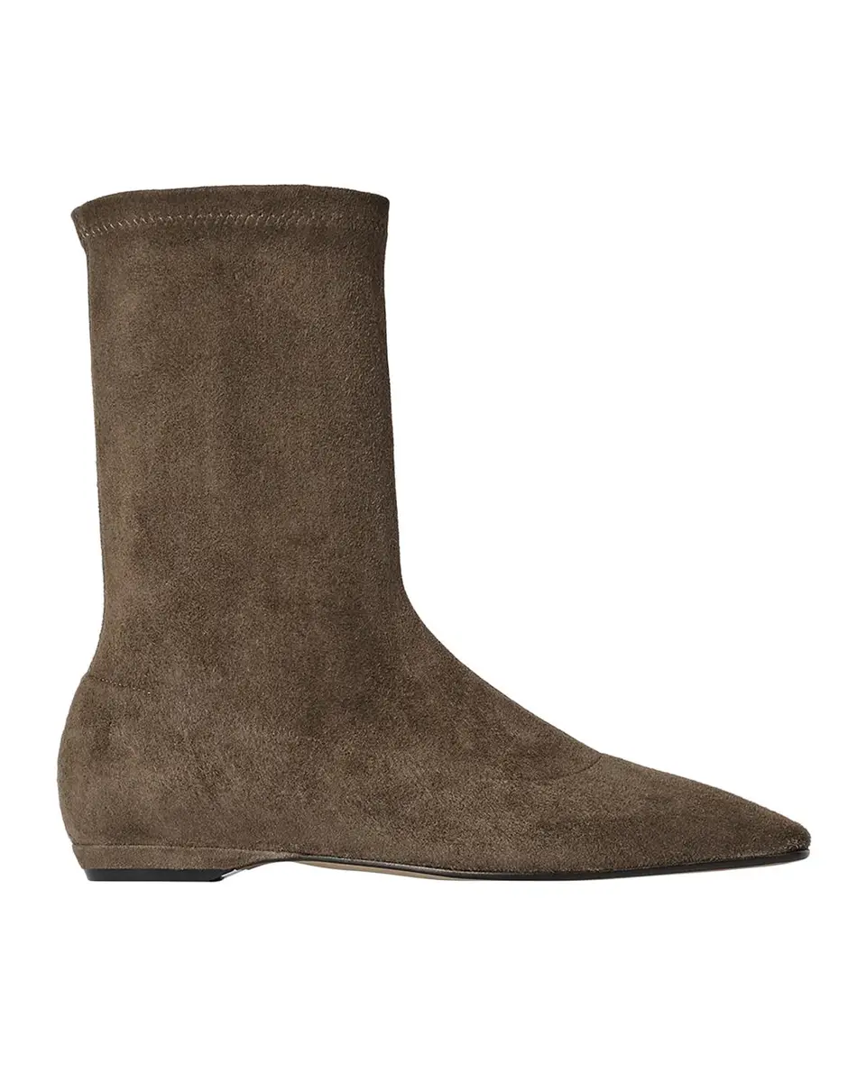 The Row Cindy Stretch Suede Flat Ankle Boots | Thumbnail 3