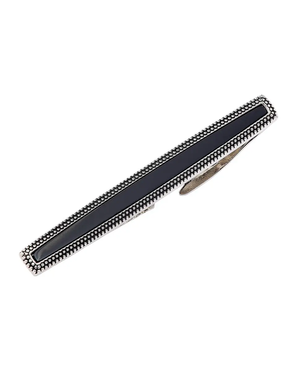 Link Up Men's Onyx Dotted Frame Tie Bar | Thumbnail 3 Link Up Men's Onyx Dotted Frame Tie Bar | Thumbnail 3