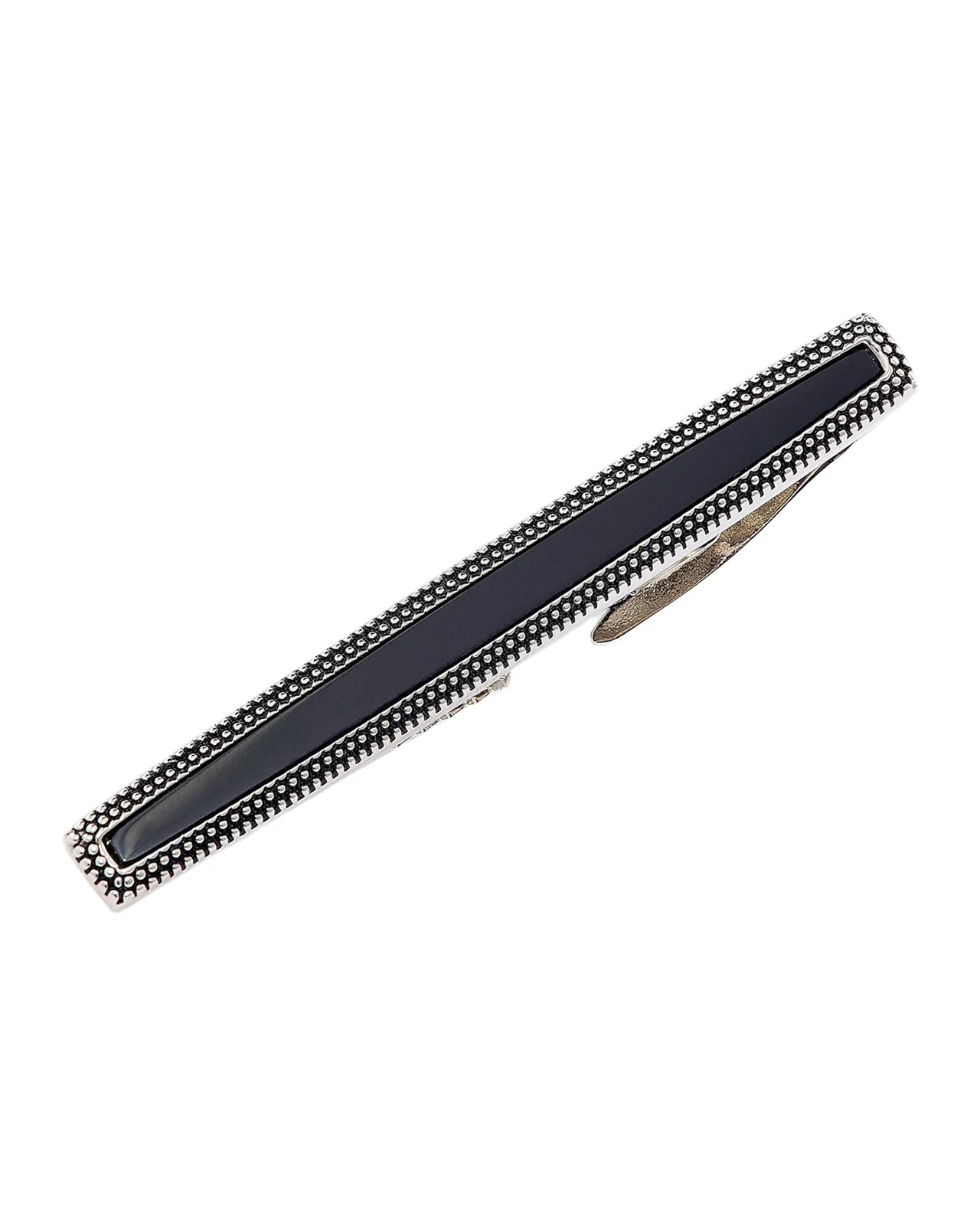 Link Up Men's Onyx Dotted Frame Tie Bar