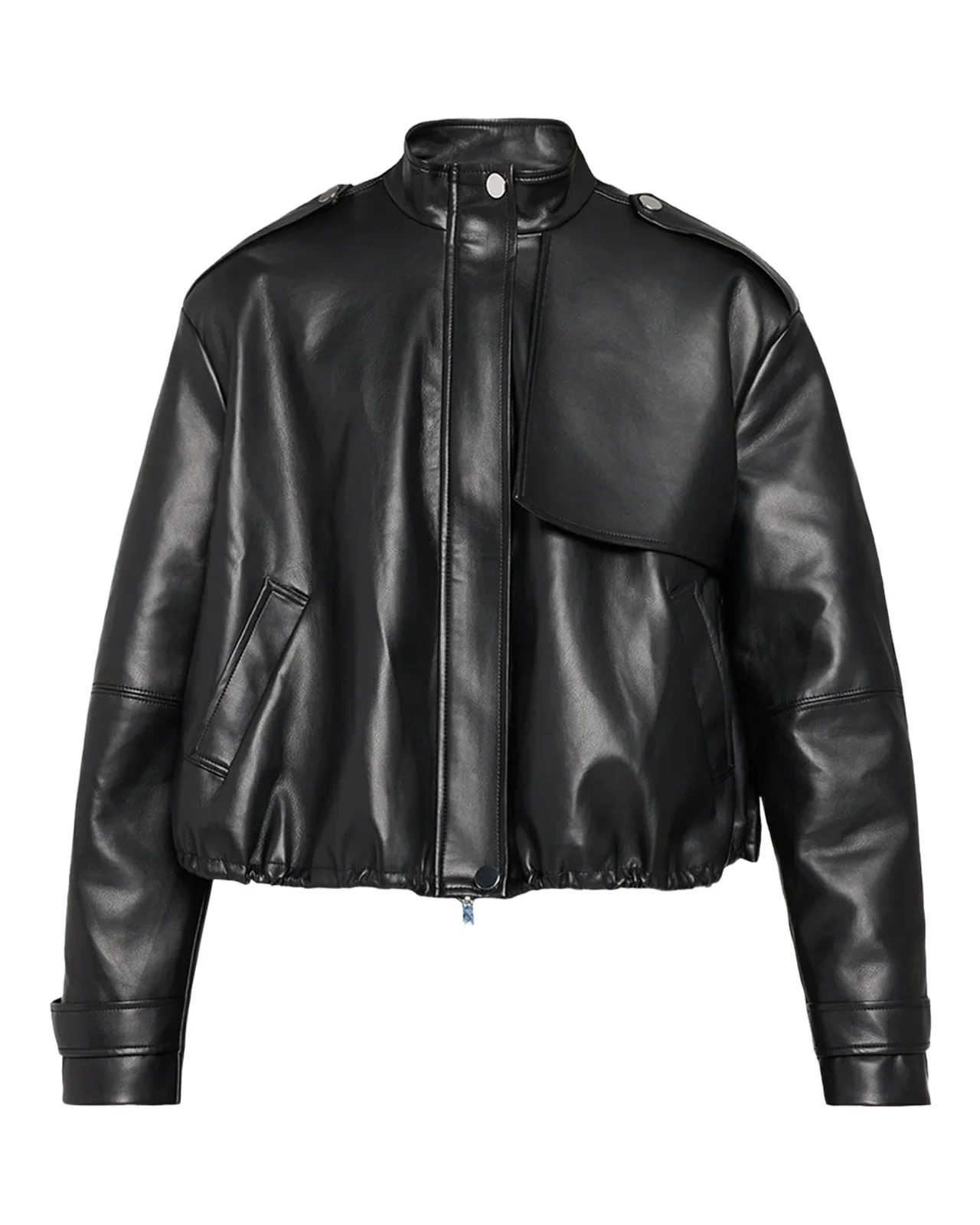 Alyssa Stand-Collar Faux Leather Jacket Alyssa Stand-Collar Faux Leather Jacket