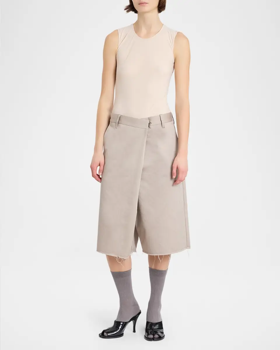 MM6 MAISON MARGIELA Cotton Wrap Culotte Shorts | Thumbnail 2
