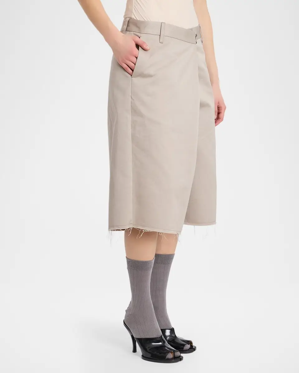 MM6 MAISON MARGIELA Cotton Wrap Culotte Shorts | Thumbnail 4