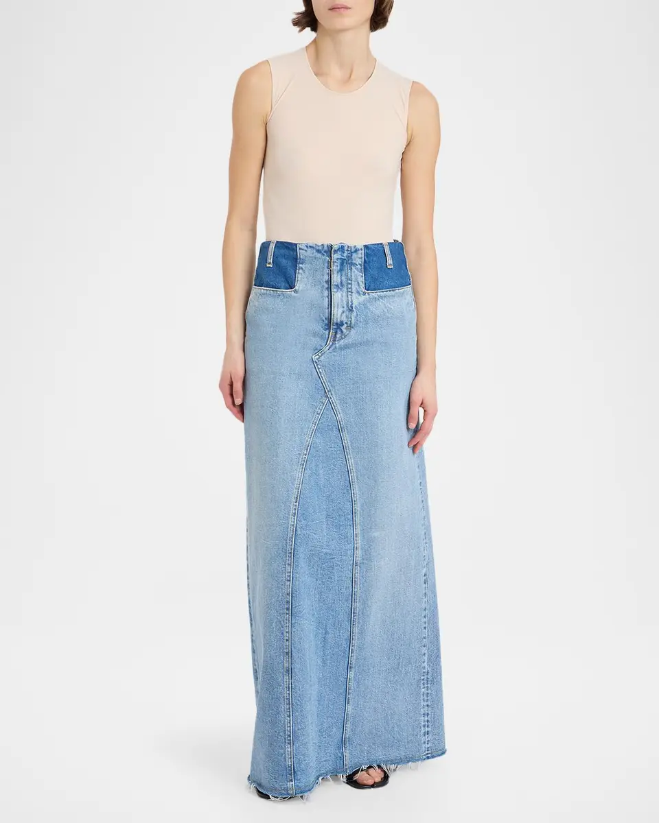 MM6 MAISON MARGIELA Two-Tone Denim Maxi Skirt | Thumbnail 2 MM6 MAISON MARGIELA Two-Tone Denim Maxi Skirt | Thumbnail 2