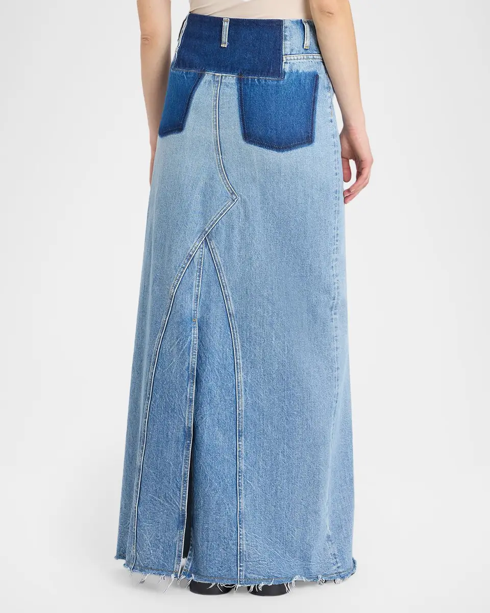 MM6 MAISON MARGIELA Two-Tone Denim Maxi Skirt | Thumbnail 3 MM6 MAISON MARGIELA Two-Tone Denim Maxi Skirt | Thumbnail 3