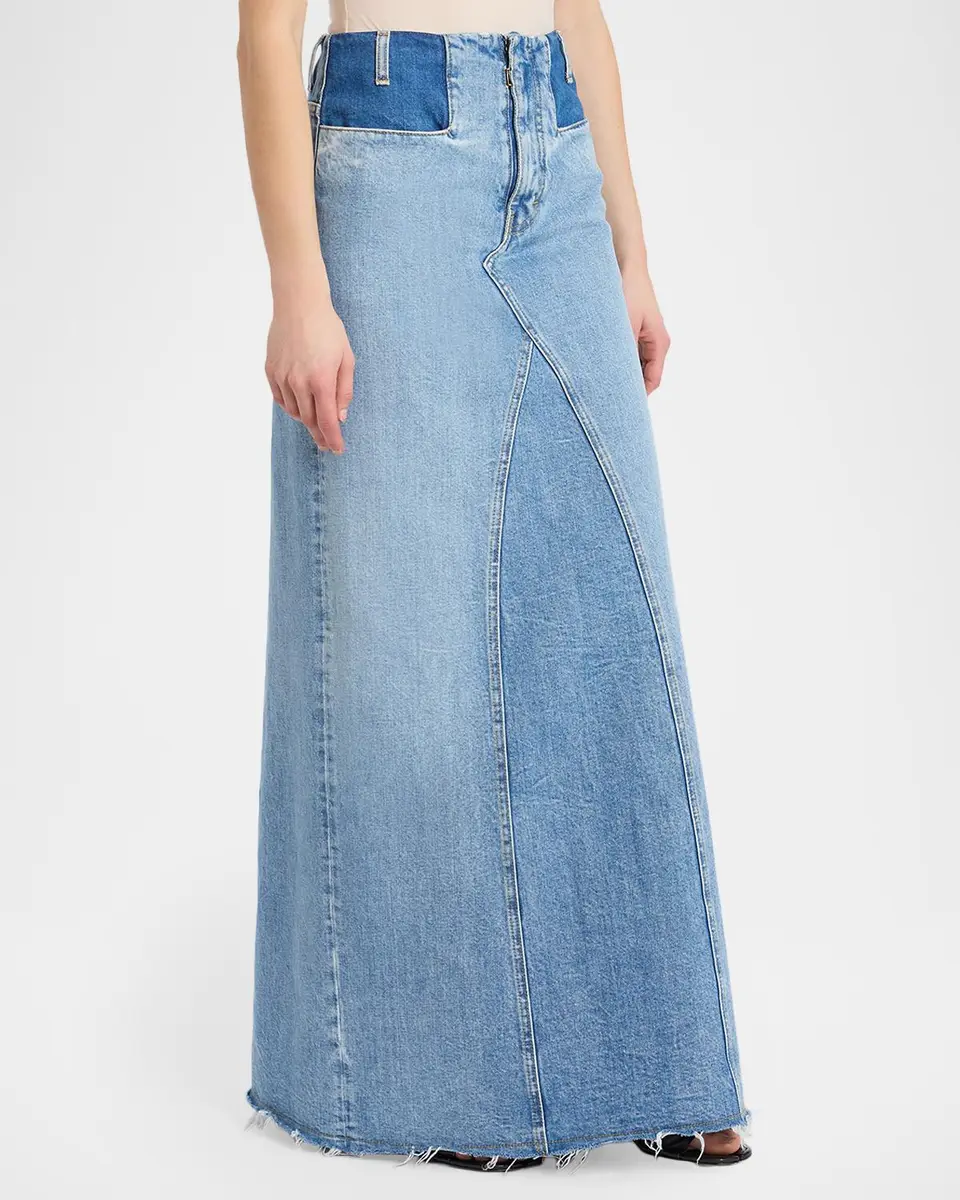 MM6 MAISON MARGIELA Two-Tone Denim Maxi Skirt | Thumbnail 4 MM6 MAISON MARGIELA Two-Tone Denim Maxi Skirt | Thumbnail 4