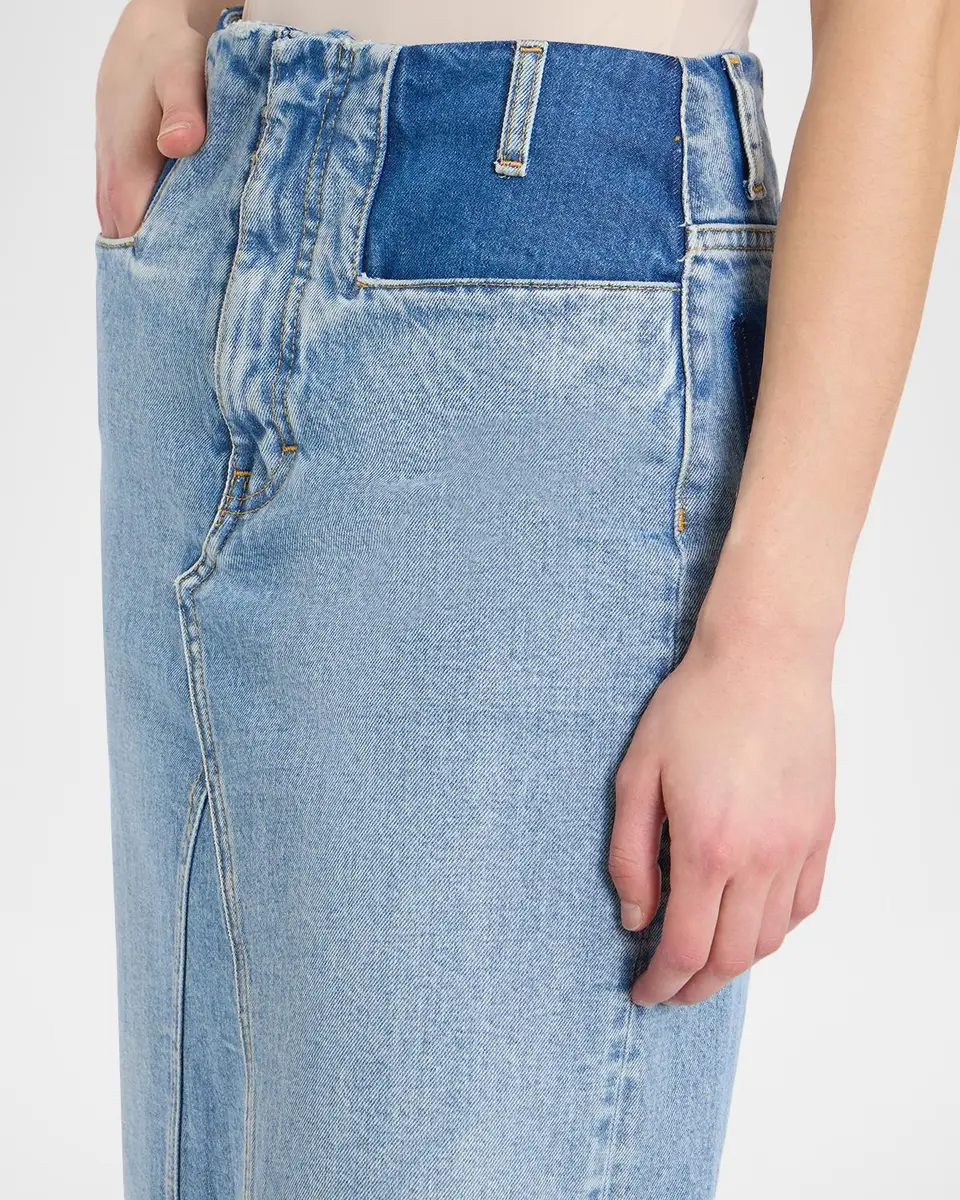 MM6 MAISON MARGIELA Two-Tone Denim Maxi Skirt | Thumbnail 5 MM6 MAISON MARGIELA Two-Tone Denim Maxi Skirt | Thumbnail 5