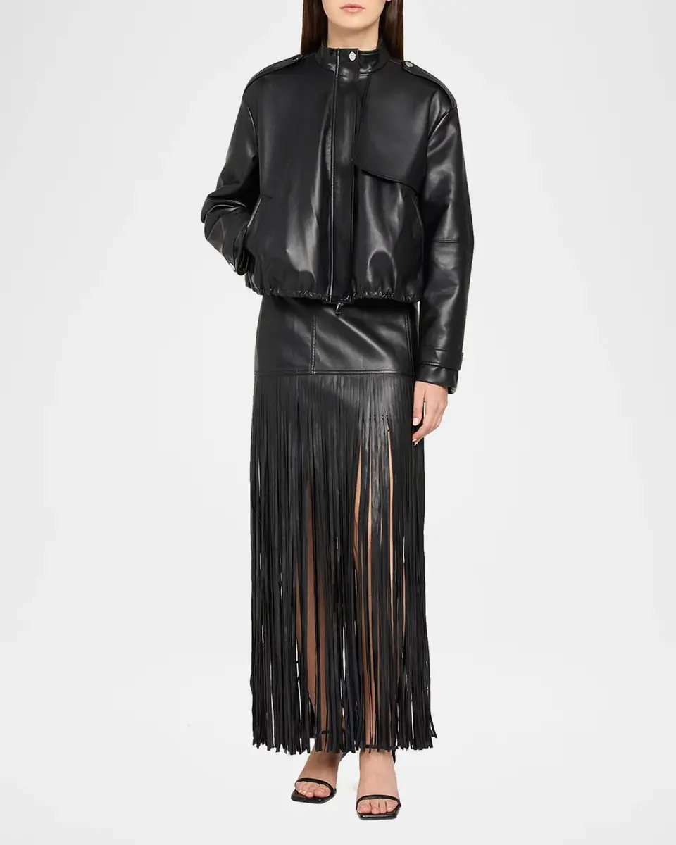 Toccin Soren Fringed Faux Leather Mini Skirt | Thumbnail 2 Toccin Soren Fringed Faux Leather Mini Skirt | Thumbnail 2