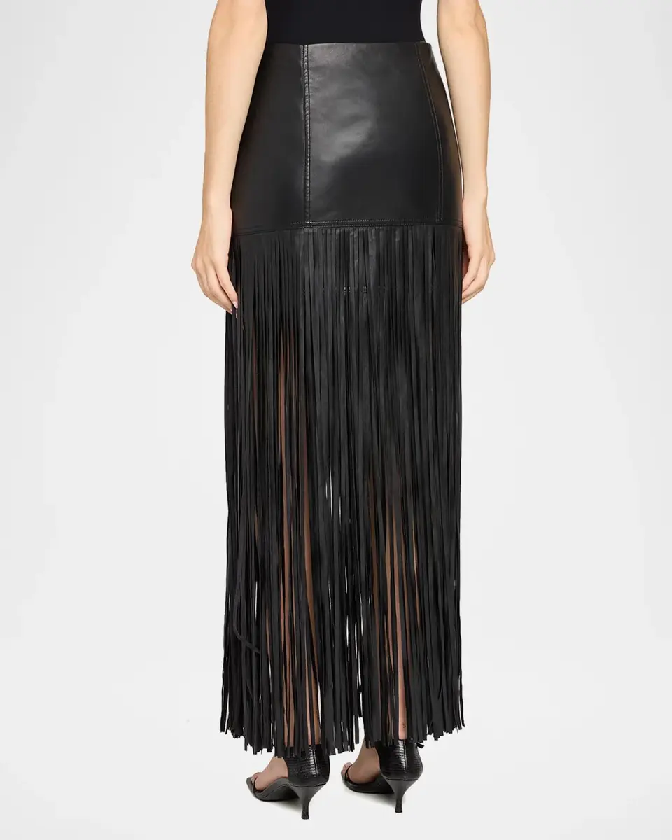 Toccin Soren Fringed Faux Leather Mini Skirt | Thumbnail 3 Toccin Soren Fringed Faux Leather Mini Skirt | Thumbnail 3