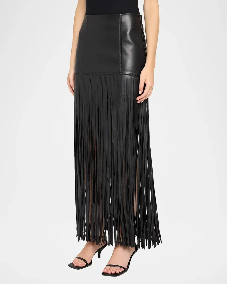Toccin Soren Fringed Faux Leather Mini Skirt | Thumbnail 4 Toccin Soren Fringed Faux Leather Mini Skirt | Thumbnail 4