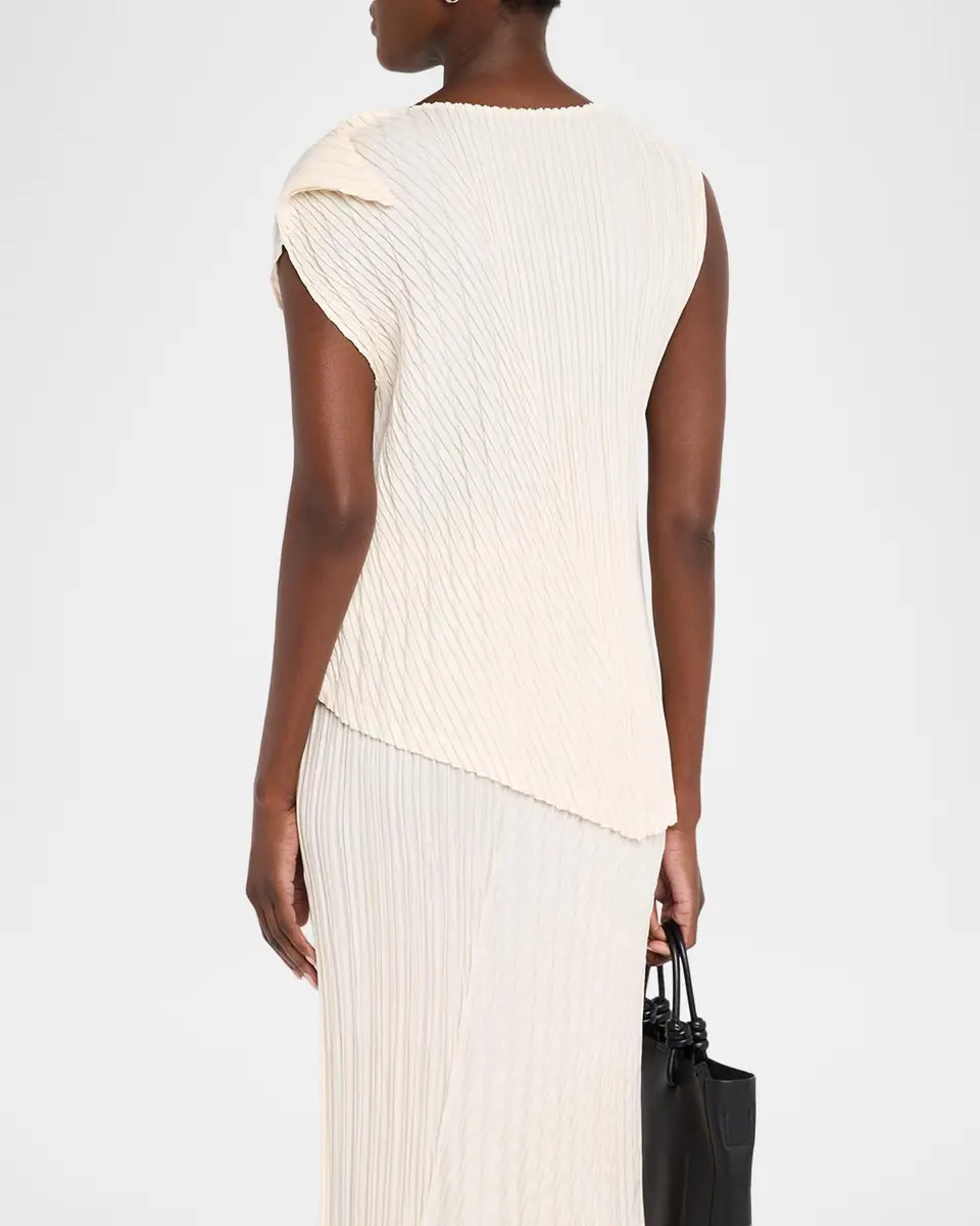 Issey Miyake Unfurling Pleats Sleeveless Asymmetric Top | Thumbnail 3 Issey Miyake Unfurling Pleats Sleeveless Asymmetric Top | Thumbnail 3