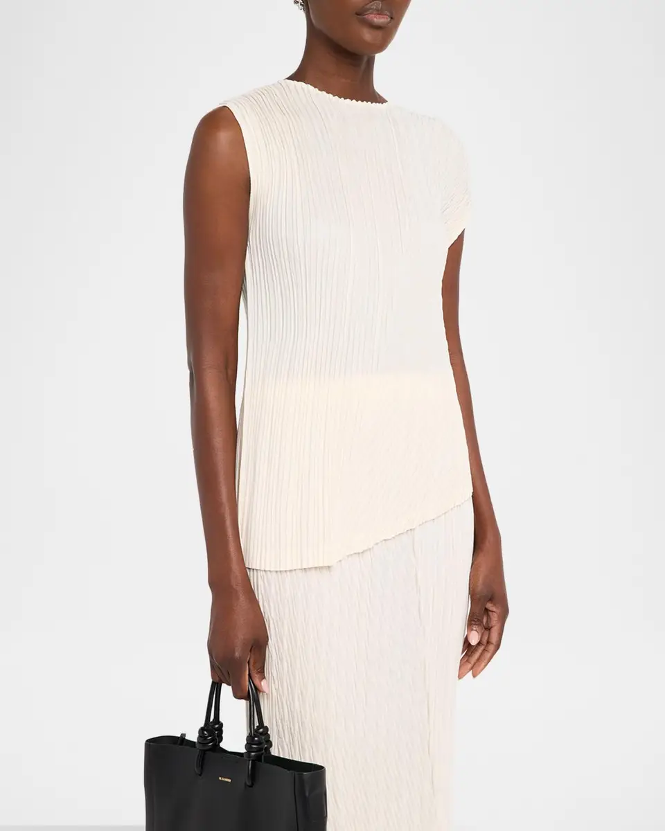 Issey Miyake Unfurling Pleats Sleeveless Asymmetric Top | Thumbnail 4 Issey Miyake Unfurling Pleats Sleeveless Asymmetric Top | Thumbnail 4