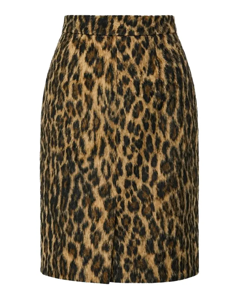 Toccin Noelle Leopard Faux Fur Knee-Length Skirt | Image 1 Toccin Noelle Leopard Faux Fur Knee-Length Skirt | Image 1
