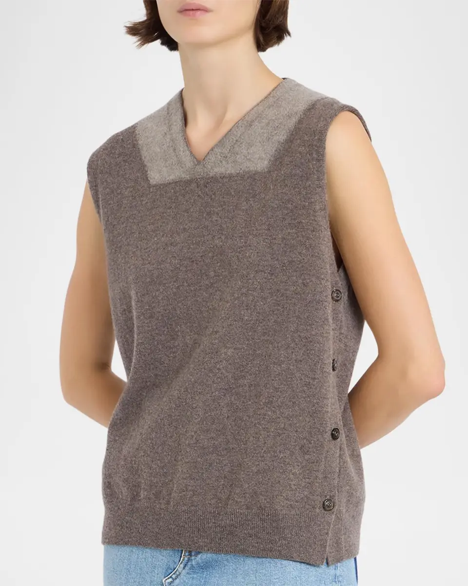 Maison Margiela Two-Tone Virgin Wool Knit Vest | Thumbnail 4