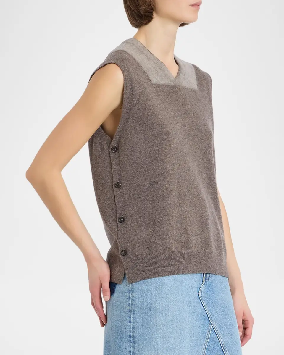 Maison Margiela Two-Tone Virgin Wool Knit Vest | Thumbnail 6