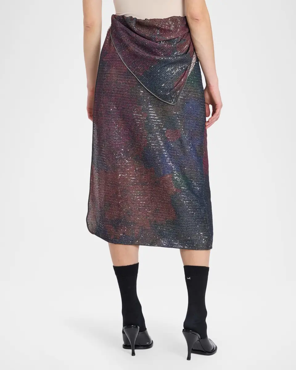 MM6 MAISON MARGIELA Sequined Draped Midi Skirt | Thumbnail 3 MM6 MAISON MARGIELA Sequined Draped Midi Skirt | Thumbnail 3