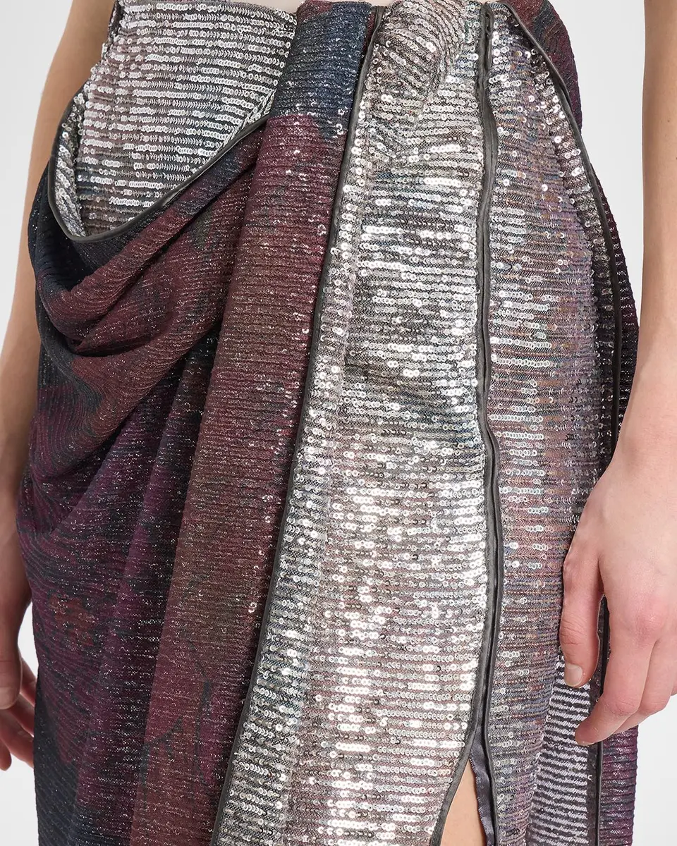 MM6 MAISON MARGIELA Sequined Draped Midi Skirt | Thumbnail 4 MM6 MAISON MARGIELA Sequined Draped Midi Skirt | Thumbnail 4