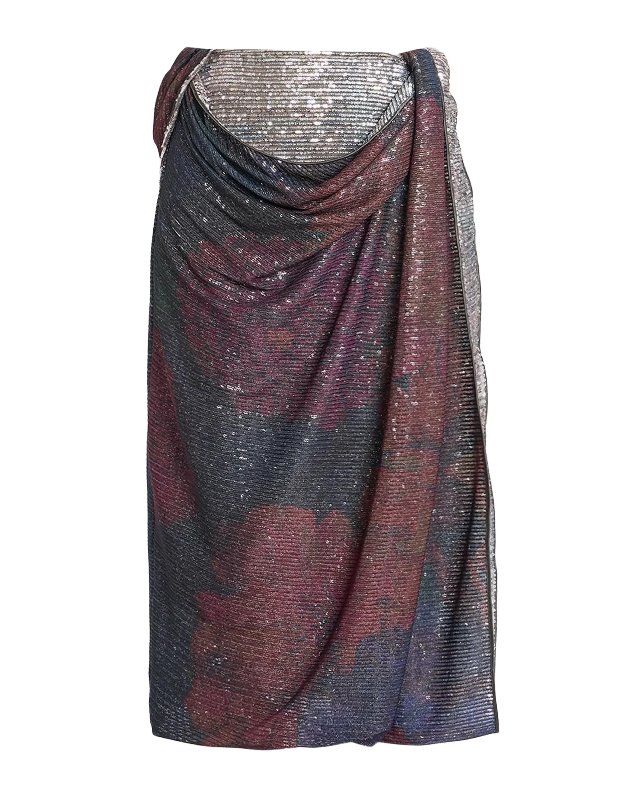 Sequined Draped Midi Skirt Sequined Draped Midi Skirt