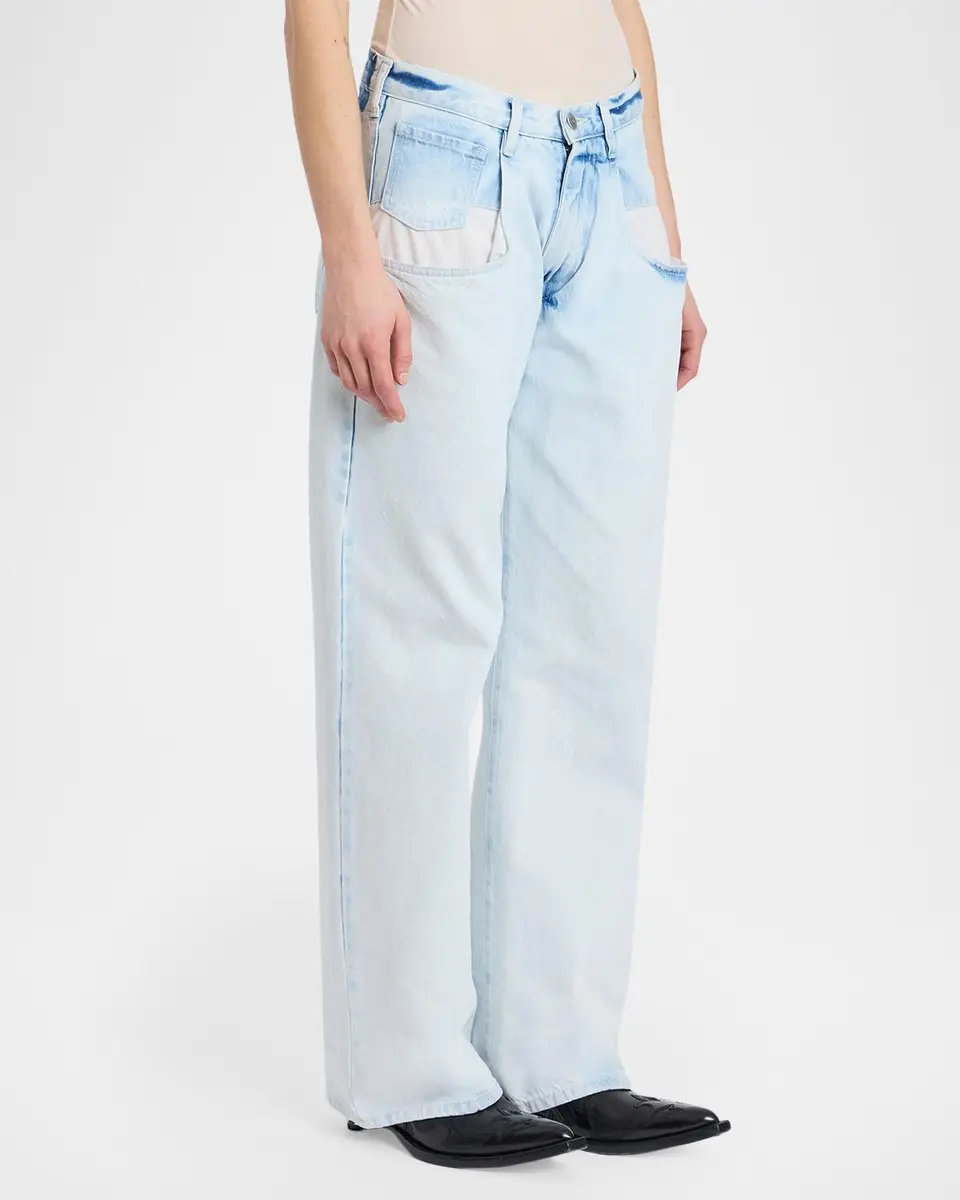 MM6 MAISON MARGIELA Bleached Denim Wide-Leg Jeans | Thumbnail 4 MM6 MAISON MARGIELA Bleached Denim Wide-Leg Jeans | Thumbnail 4