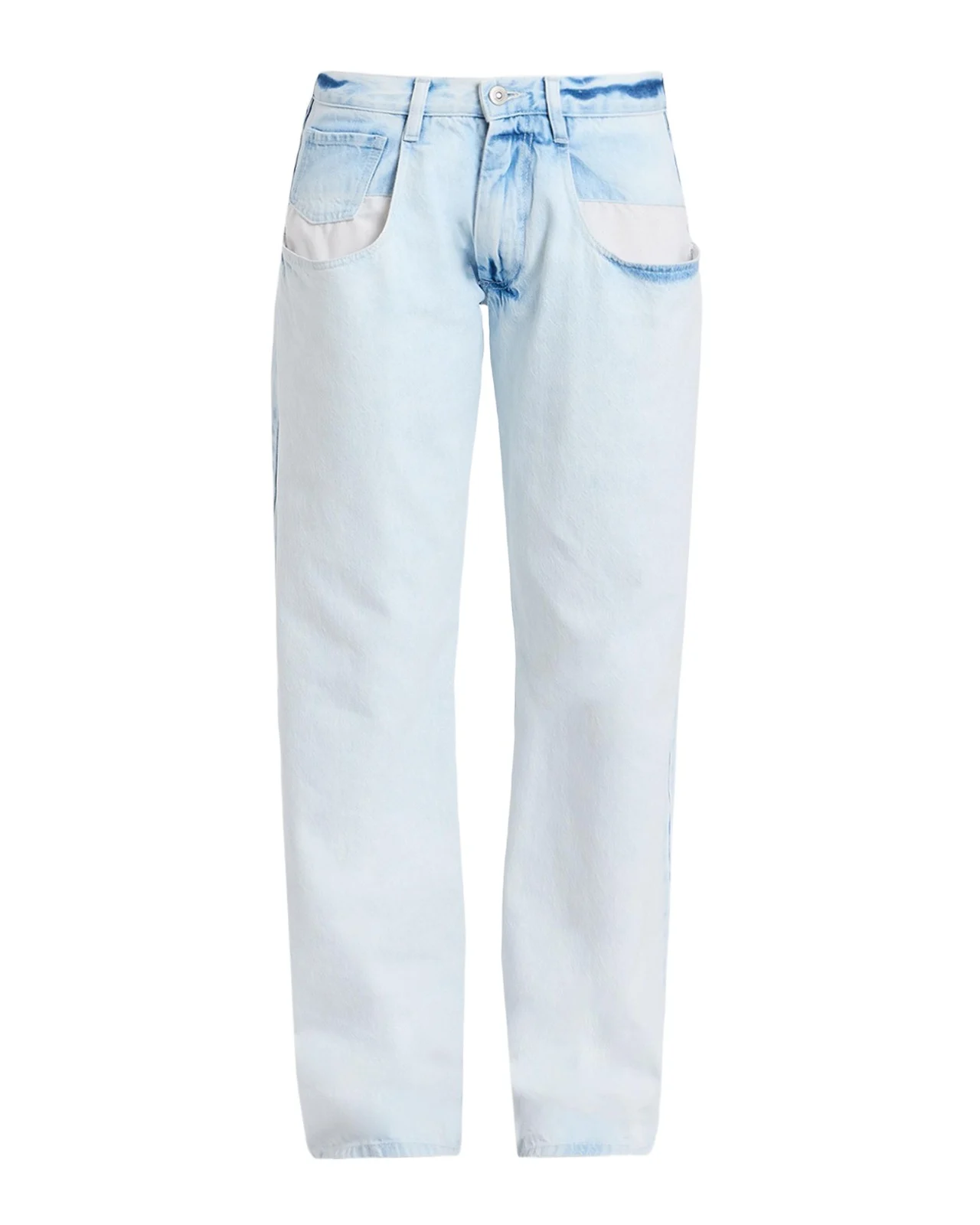 Bleached Denim Wide-Leg Jeans